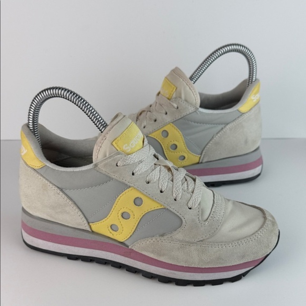 Saucony Jazz‎ Triple Women's Gray and Yellow Sneakers Size 6 - Picture 4 of 11